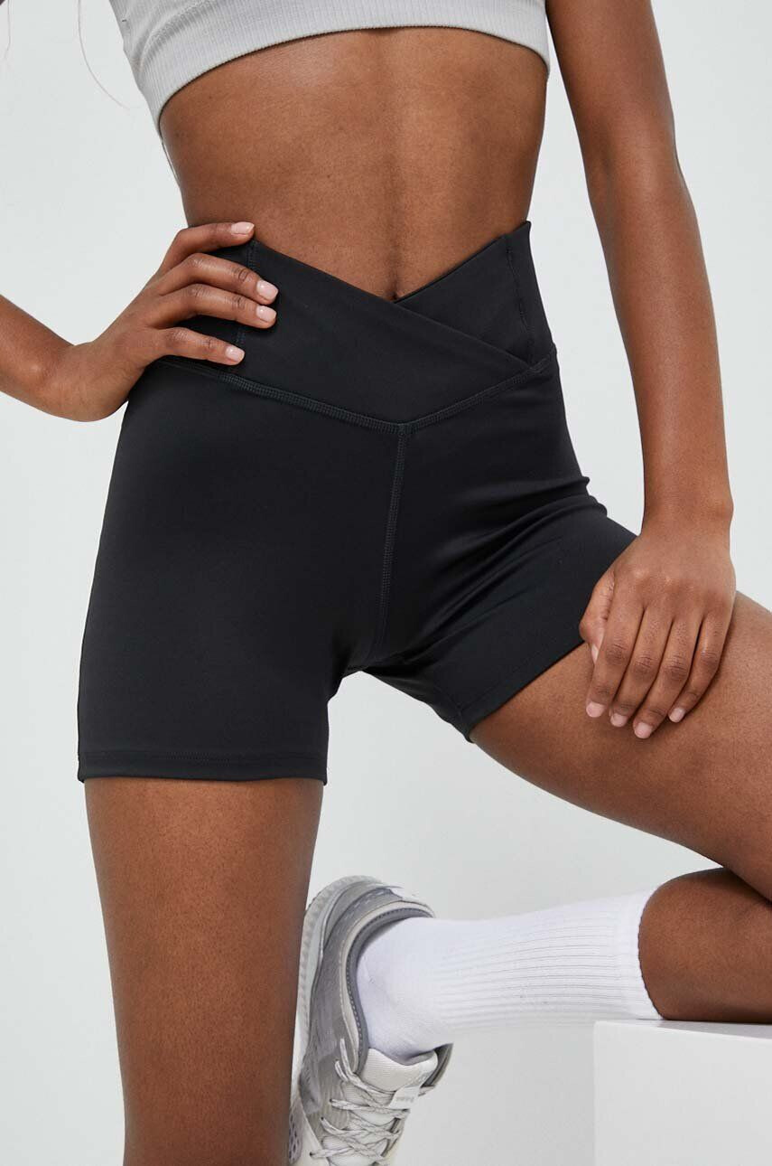 Reebok pantaloni scurți de antrenament Workout Ready culoarea negru neted high waist - Pled.ro