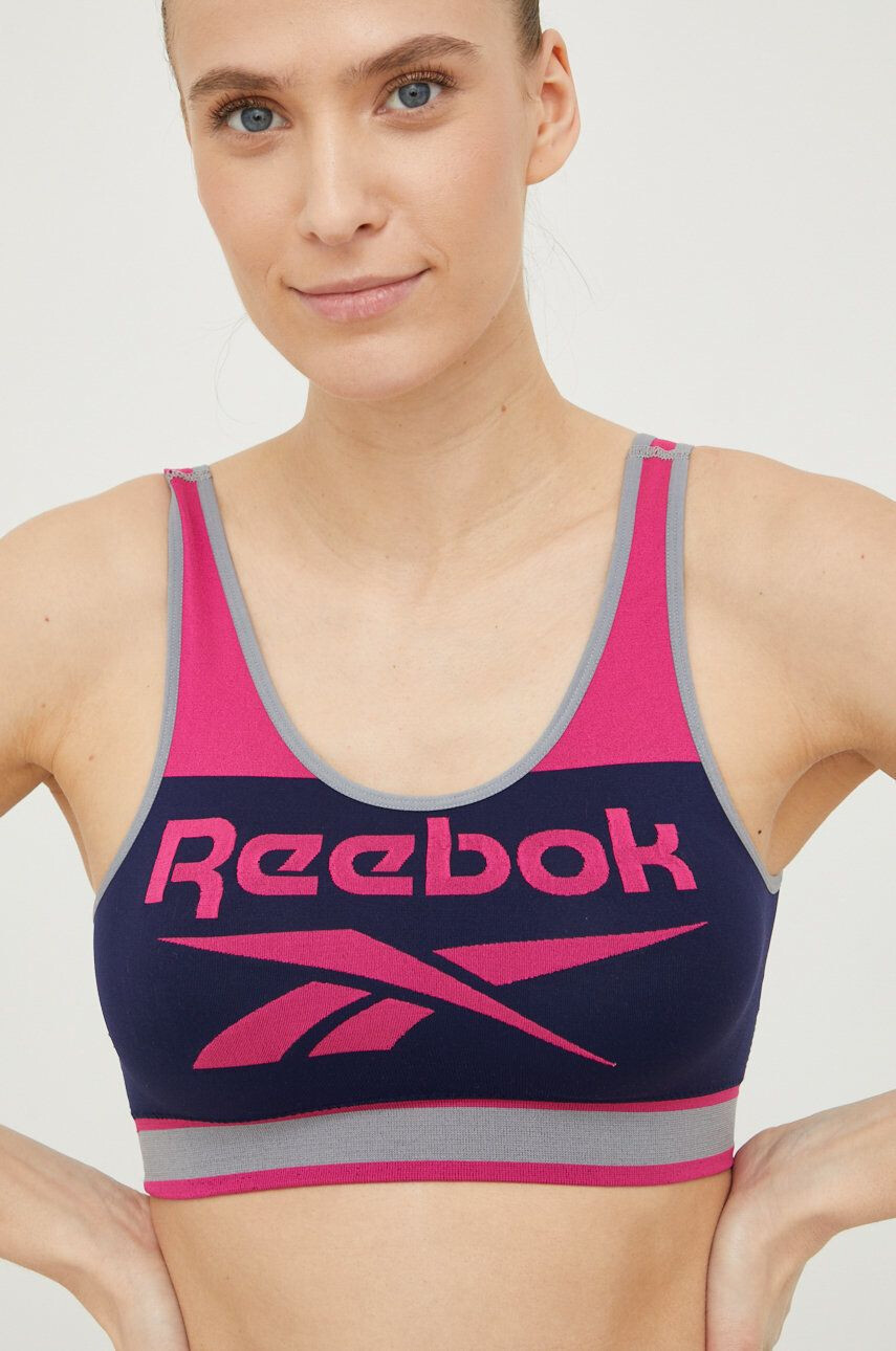 Reebok sutien sport Dilara culoarea albastru marin modelator - Pled.ro