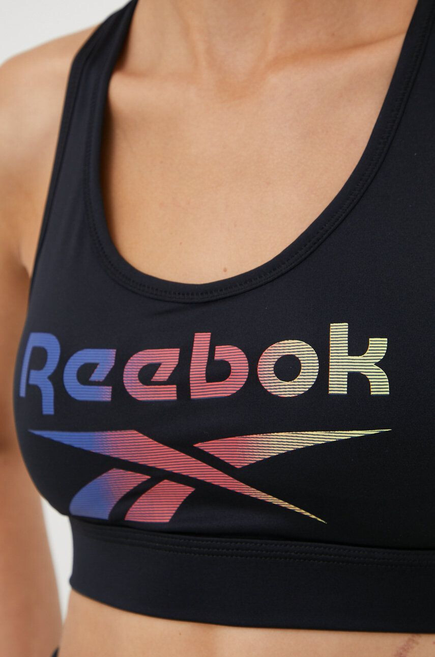 Reebok sutien sport Gina culoarea negru modelator - Pled.ro