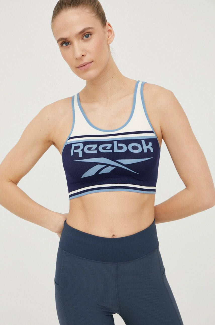 Reebok sutien sport Kerys culoarea albastru marin modelator - Pled.ro