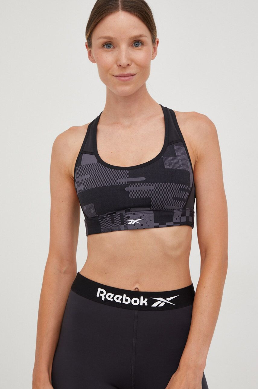 Reebok sutien sport Lux culoarea gri modelator - Pled.ro