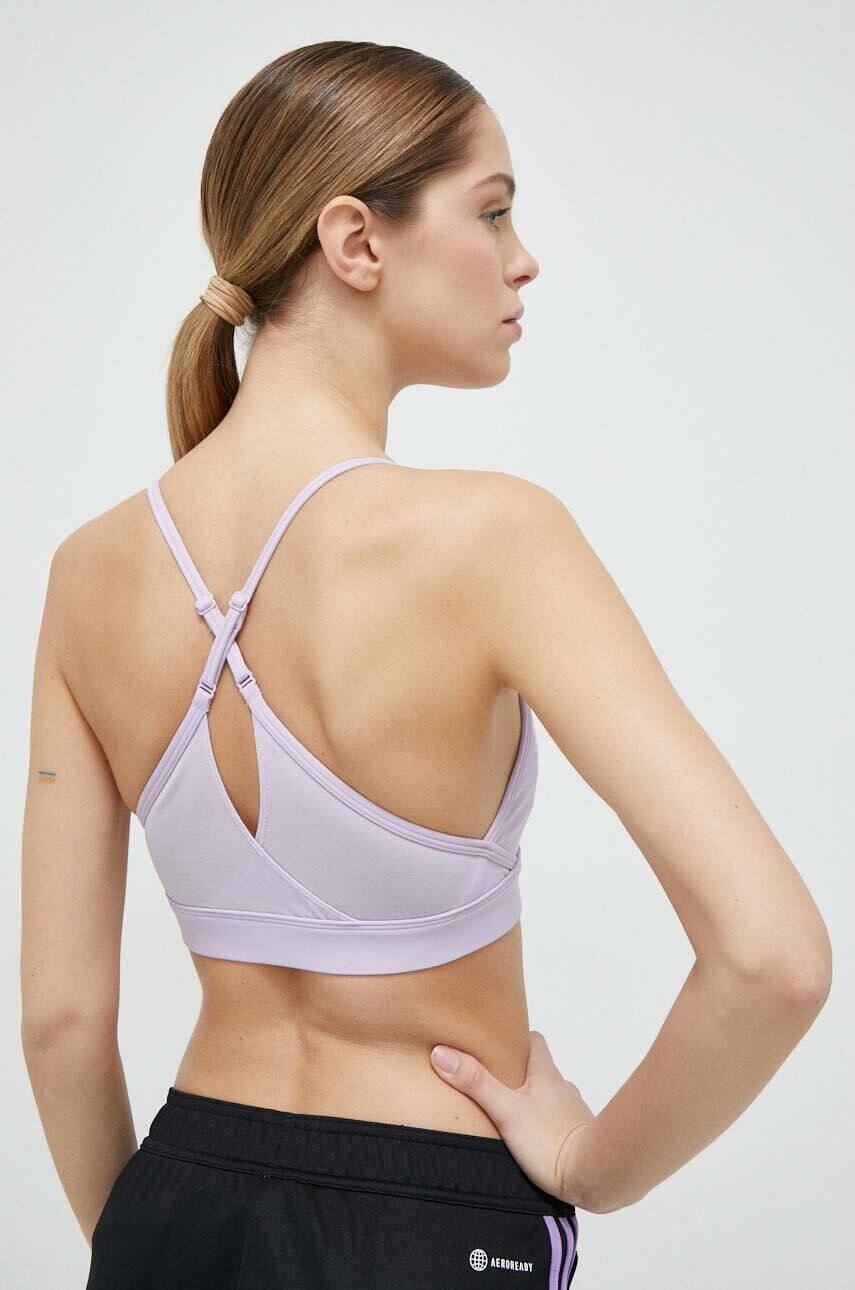 Reebok sutien sport Lux culoarea violet neted - Pled.ro