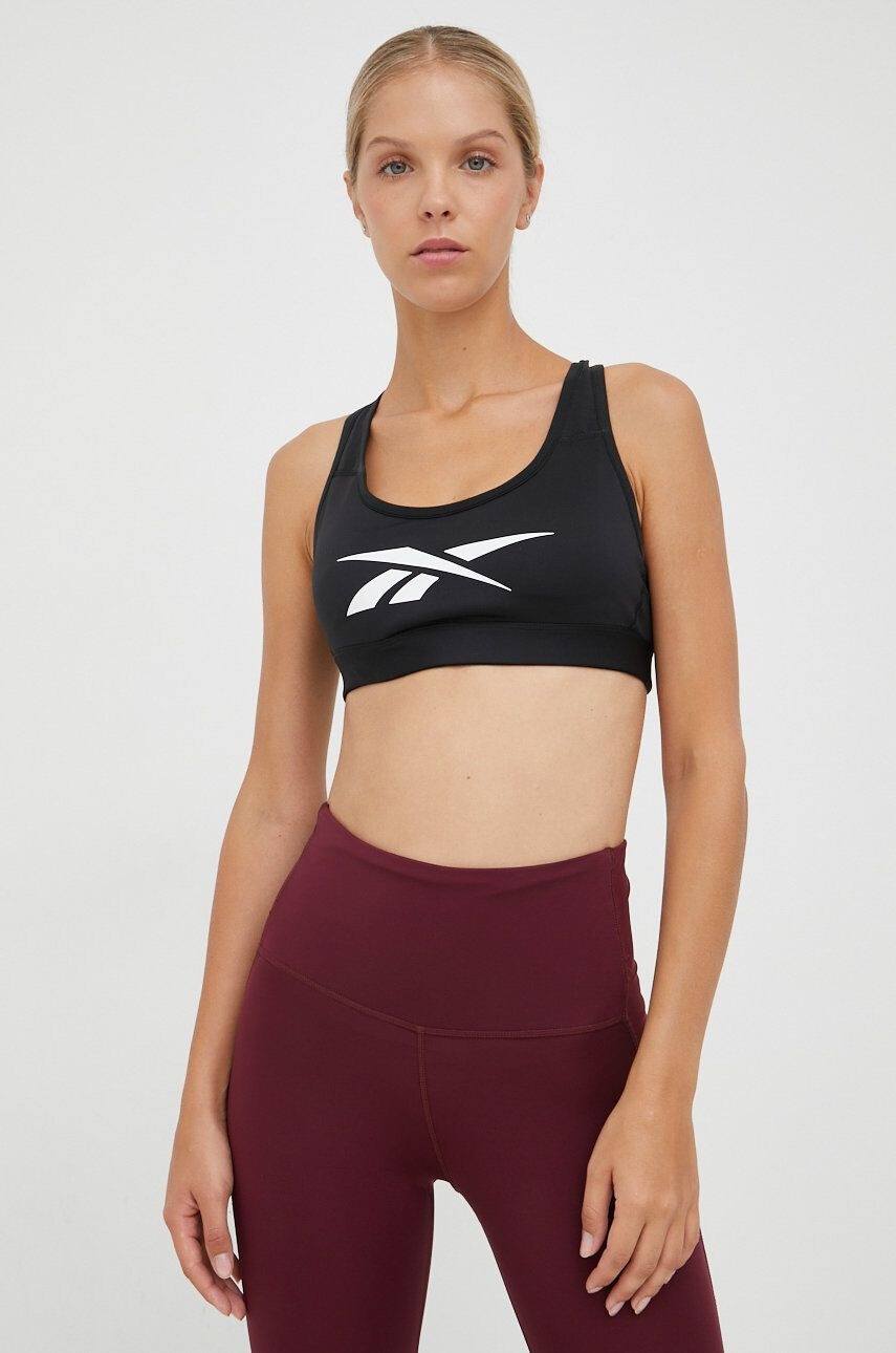 Reebok sutien sport Lux Vector culoarea negru - Pled.ro