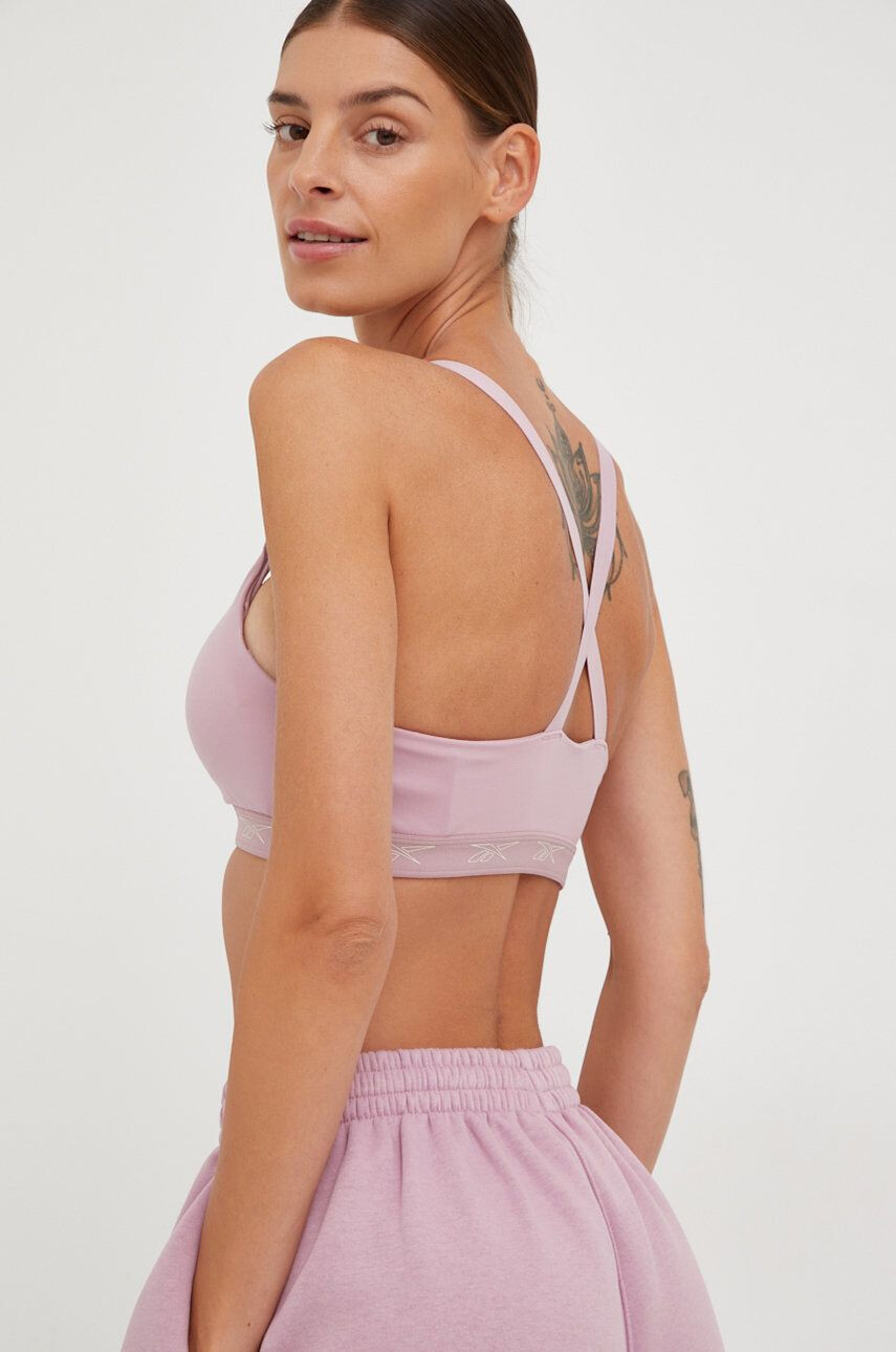 Reebok sutien sport pentru alăptare culoarea roz neted - Pled.ro