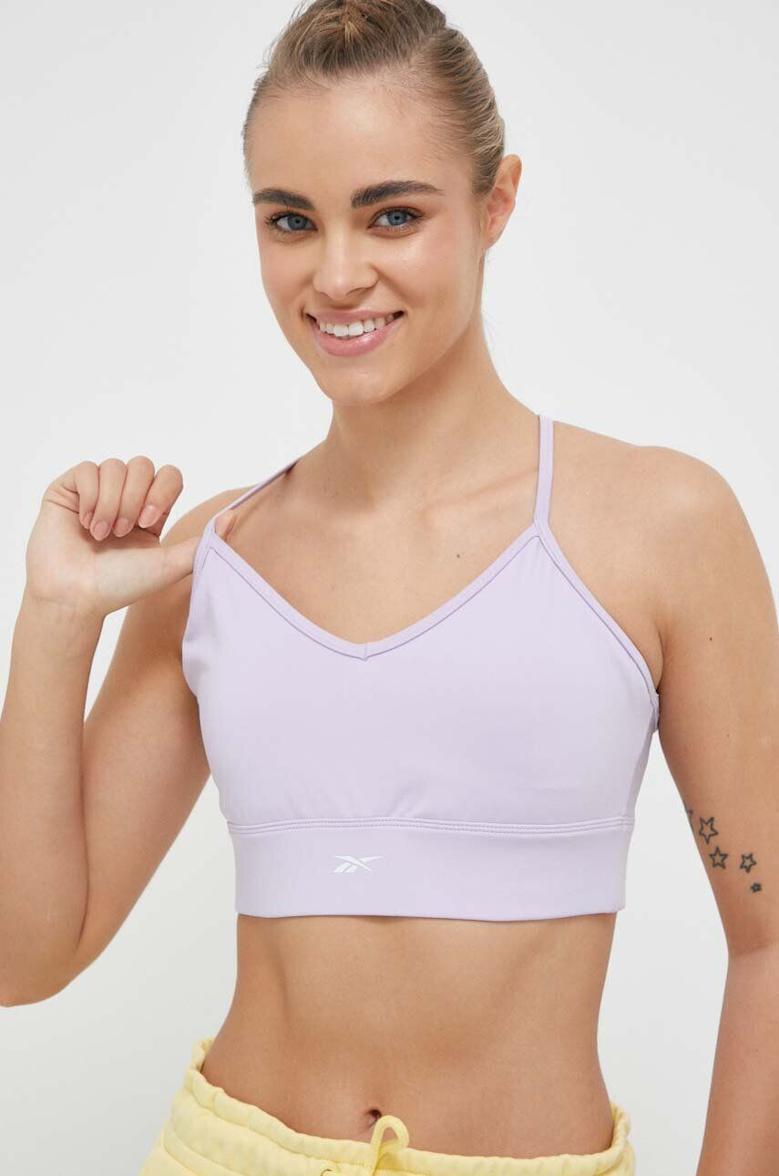 Reebok sutien sport Workout Ready culoarea violet neted - Pled.ro