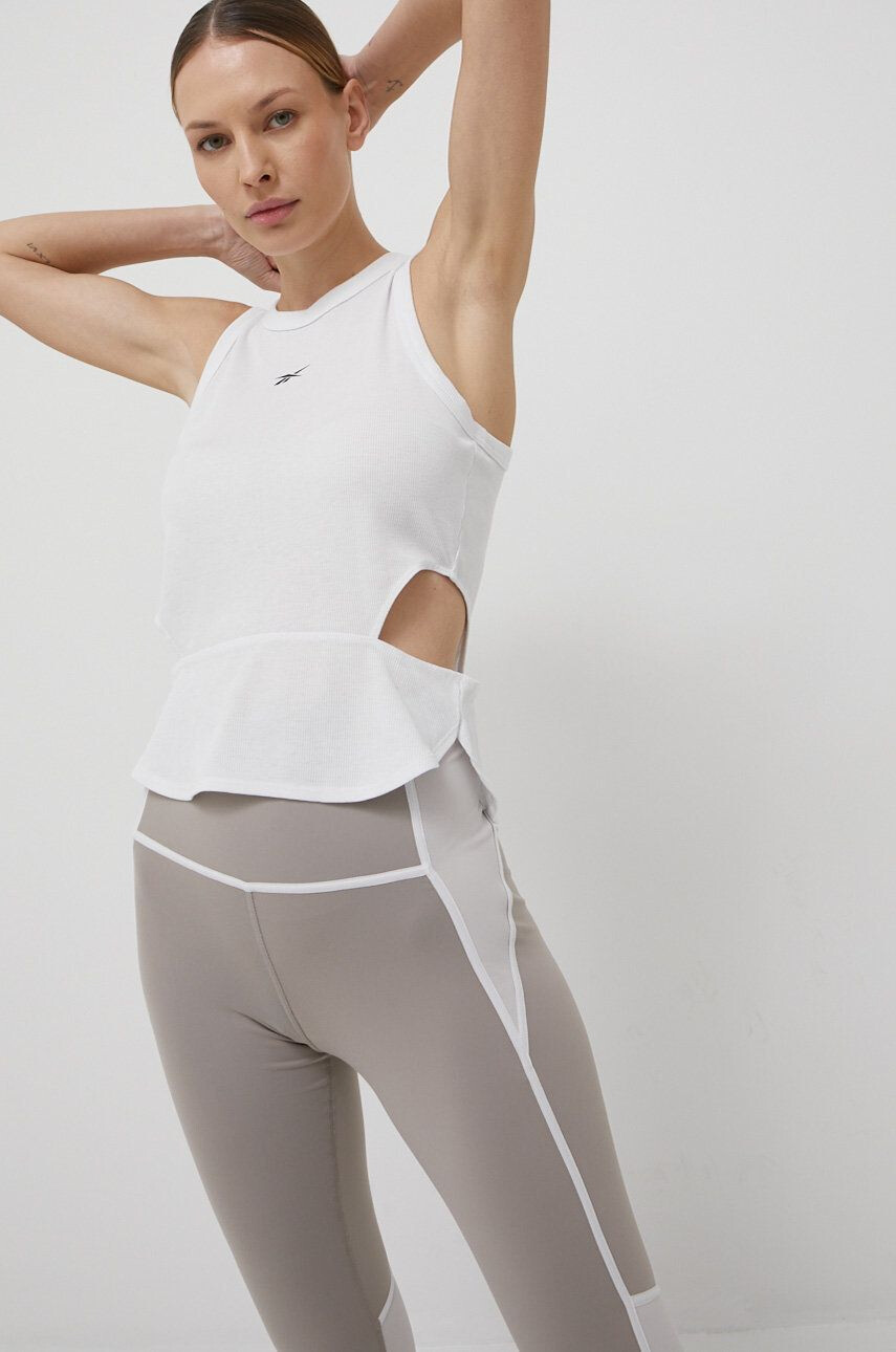 Reebok top de antrenament Cut Out culoarea gri - Pled.ro