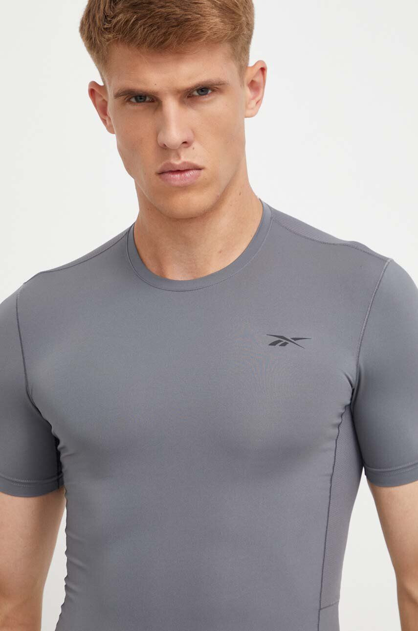 Reebok tricou de antrenament culoarea gri neted - Pled.ro