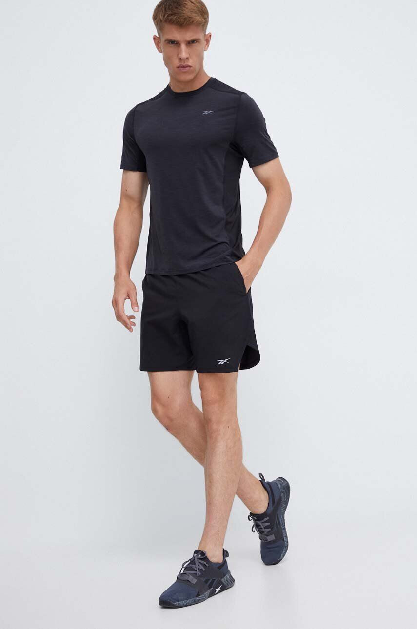 Reebok tricou de antrenament ACTIVCHILL Athlete culoarea negru melanj - Pled.ro