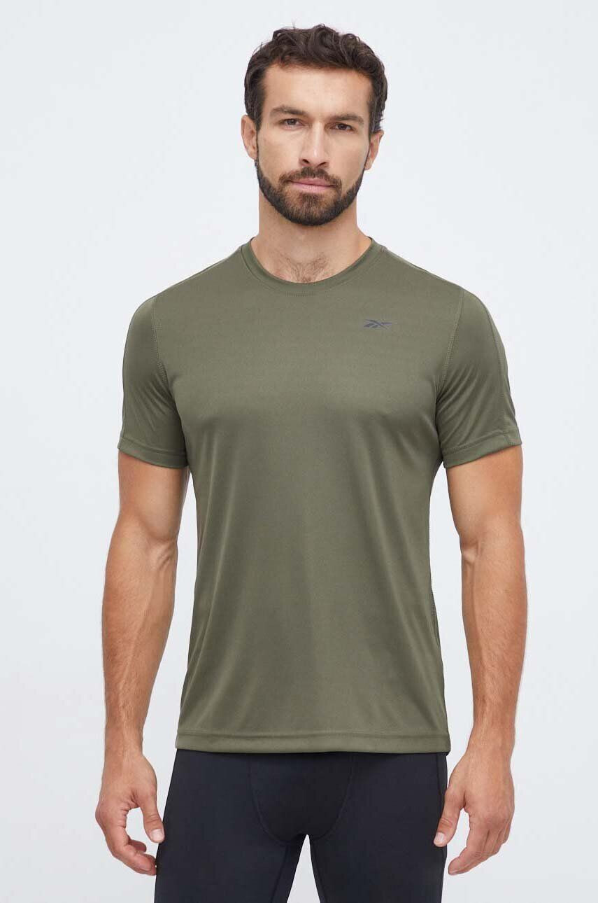 Reebok tricou de antrenament Tech culoarea verde neted - Pled.ro