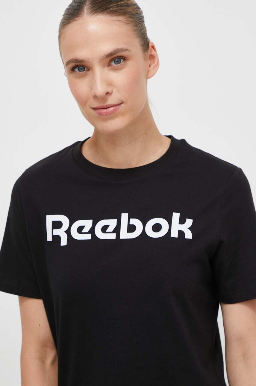 Reebok tricou din bumbac culoarea negru - Pled.ro