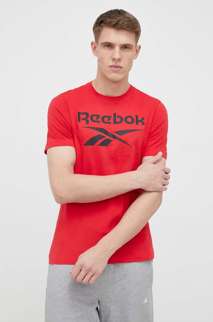 Reebok tricou din bumbac culoarea verde cu imprimeu - Pled.ro