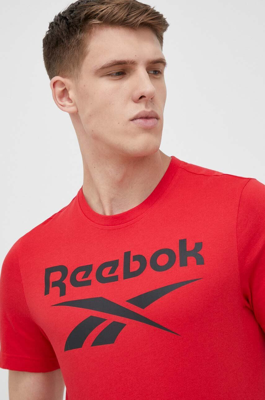 Reebok tricou din bumbac culoarea verde cu imprimeu - Pled.ro