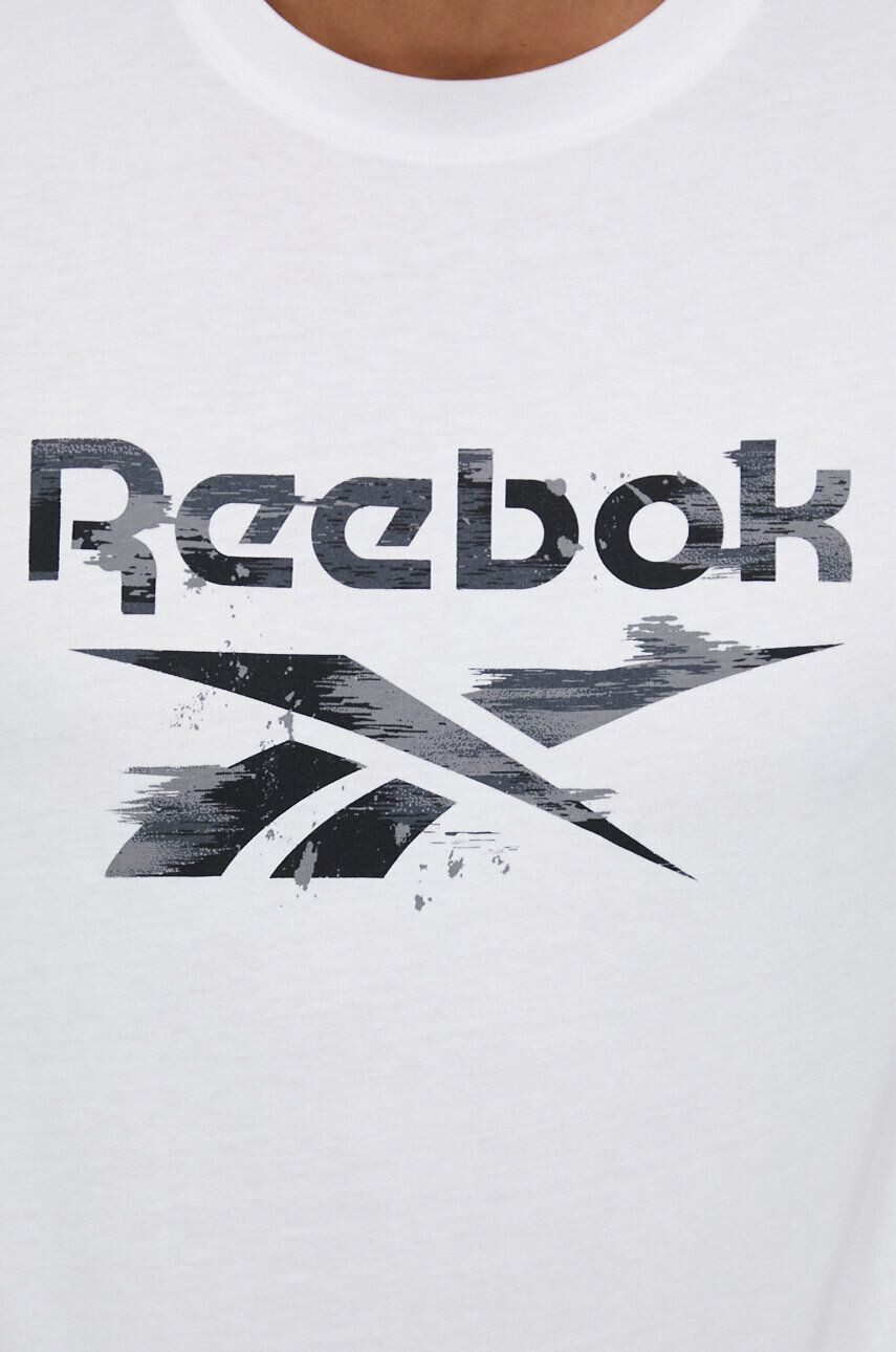 Reebok tricou din bumbac culoarea verde cu imprimeu - Pled.ro