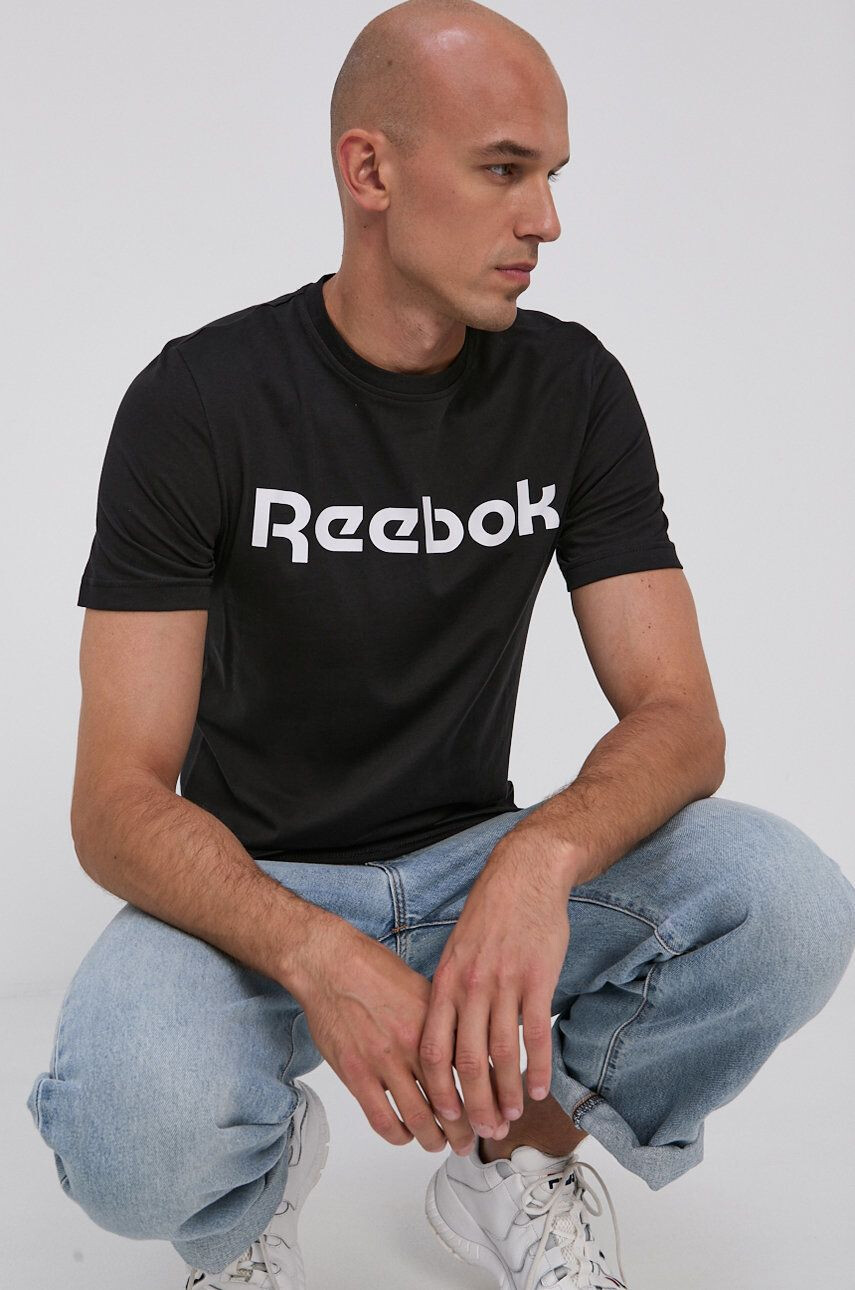 Reebok Tricou din bumbac Street GJ0136 culoarea negru cu imprimeu - Pled.ro