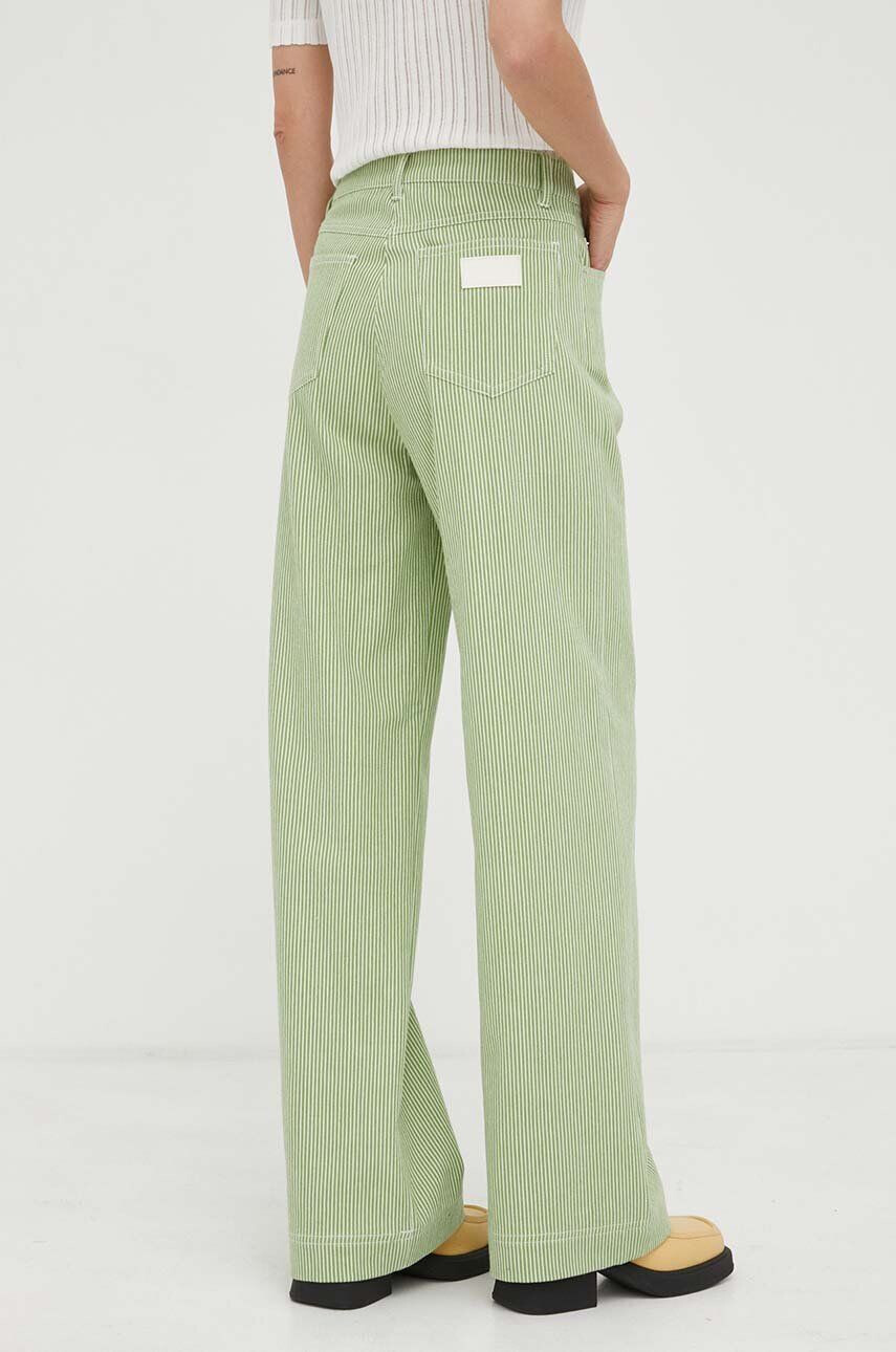 Remain pantaloni femei culoarea verde drept high waist - Pled.ro