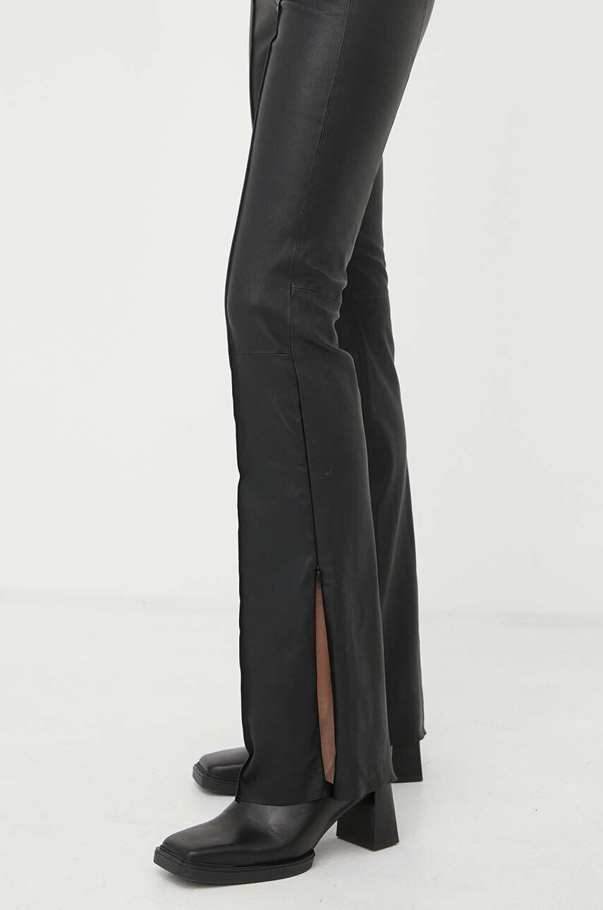 Remain pantaloni femei culoarea negru evazati high waist - Pled.ro