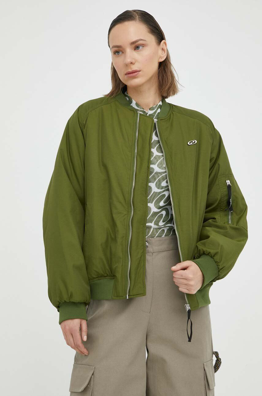 Resume Résumé geaca bomber femei culoarea verde de iarna oversize - Pled.ro