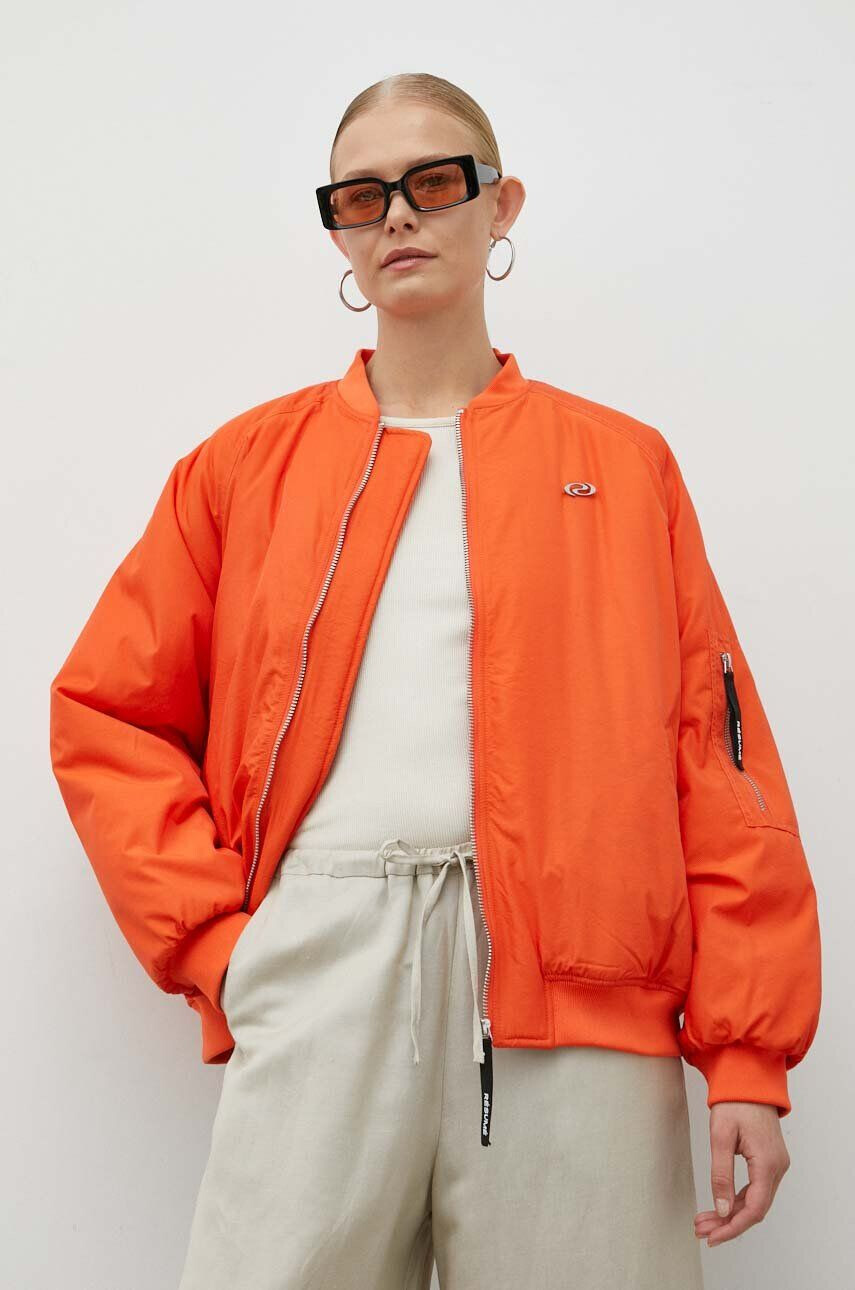 Resume Résumé geaca bomber femei culoarea portocaliu de iarna oversize - Pled.ro