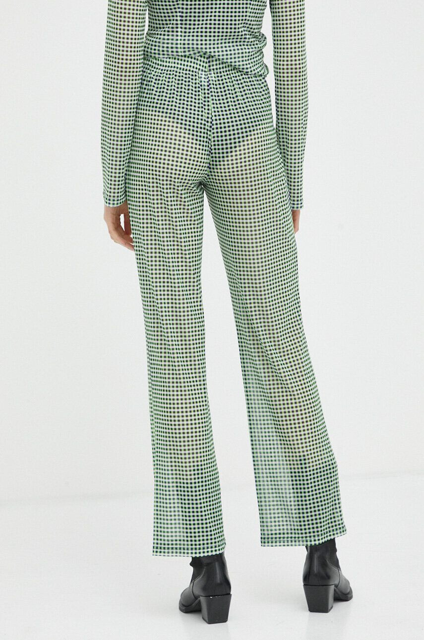 Resume Résumé pantaloni femei culoarea verde lat high waist - Pled.ro