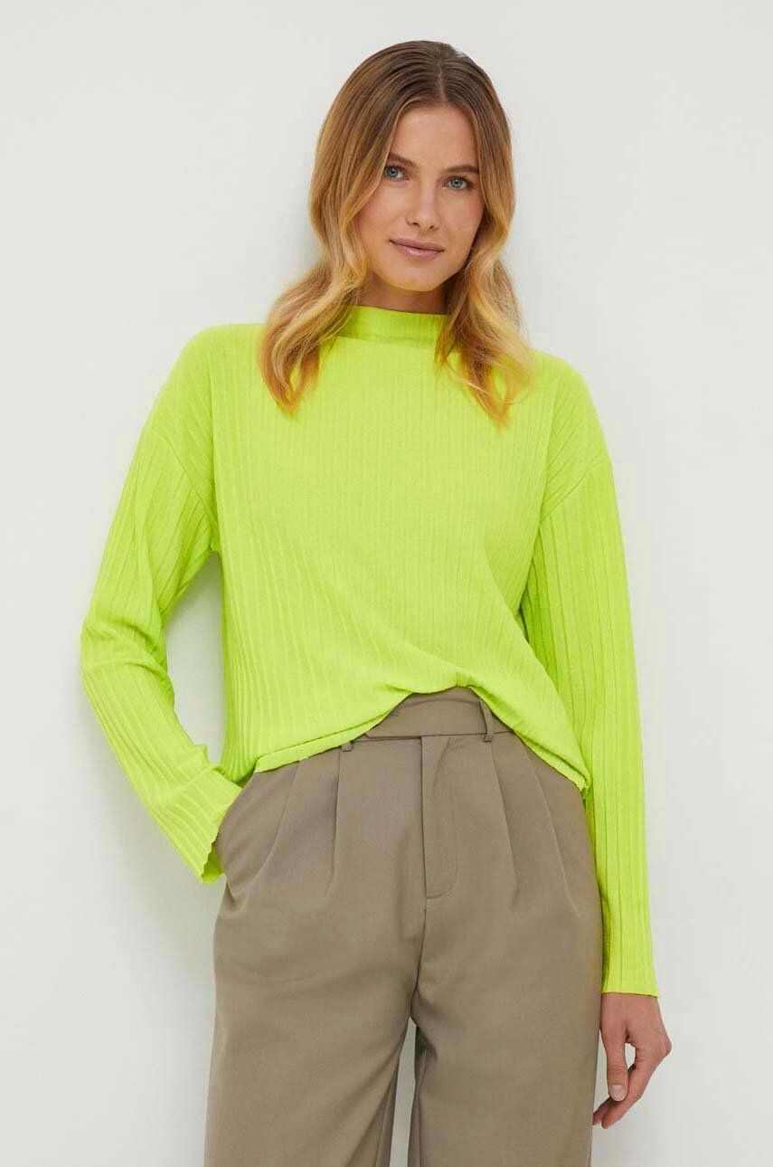 Rich & Royal longsleeve femei culoarea verde cu turtleneck - Pled.ro