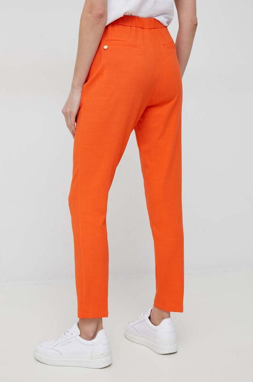 Rich & Royal pantaloni femei culoarea portocaliu mulata high waist - Pled.ro