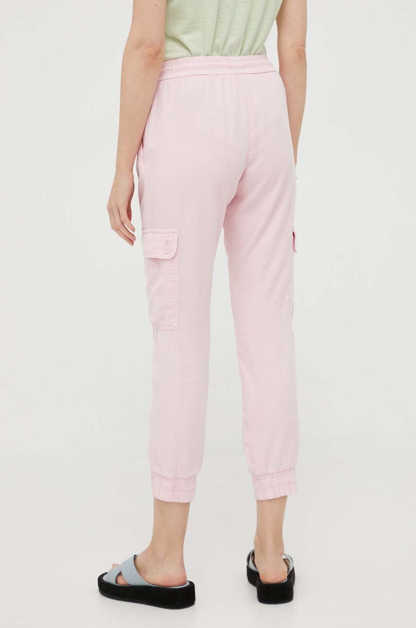 Rich & Royal pantaloni femei culoarea portocaliu drept high waist - Pled.ro