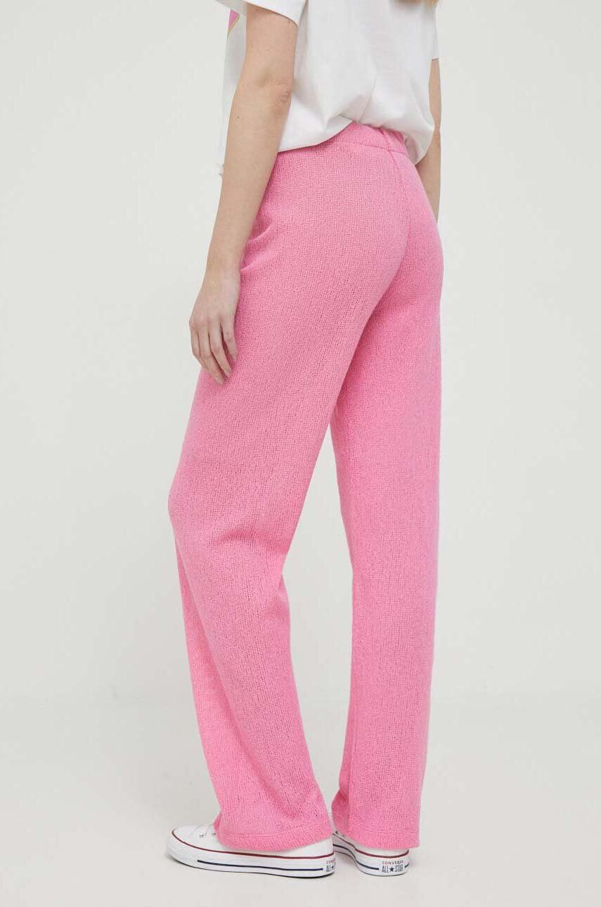 Rich & Royal pantaloni de bumbac culoarea roz drept high waist - Pled.ro