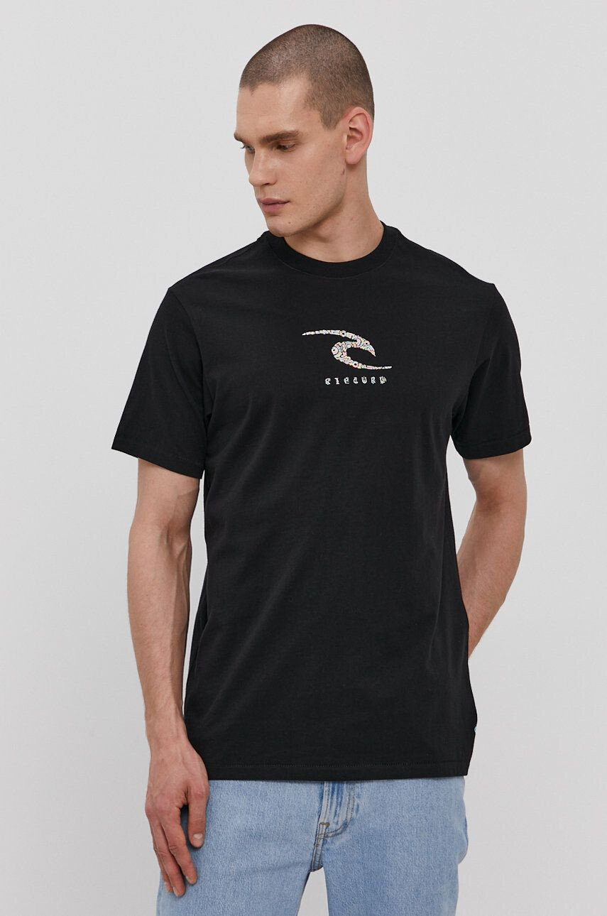 Rip Curl Tricou bărbați culoarea negru cu imprimeu - Pled.ro