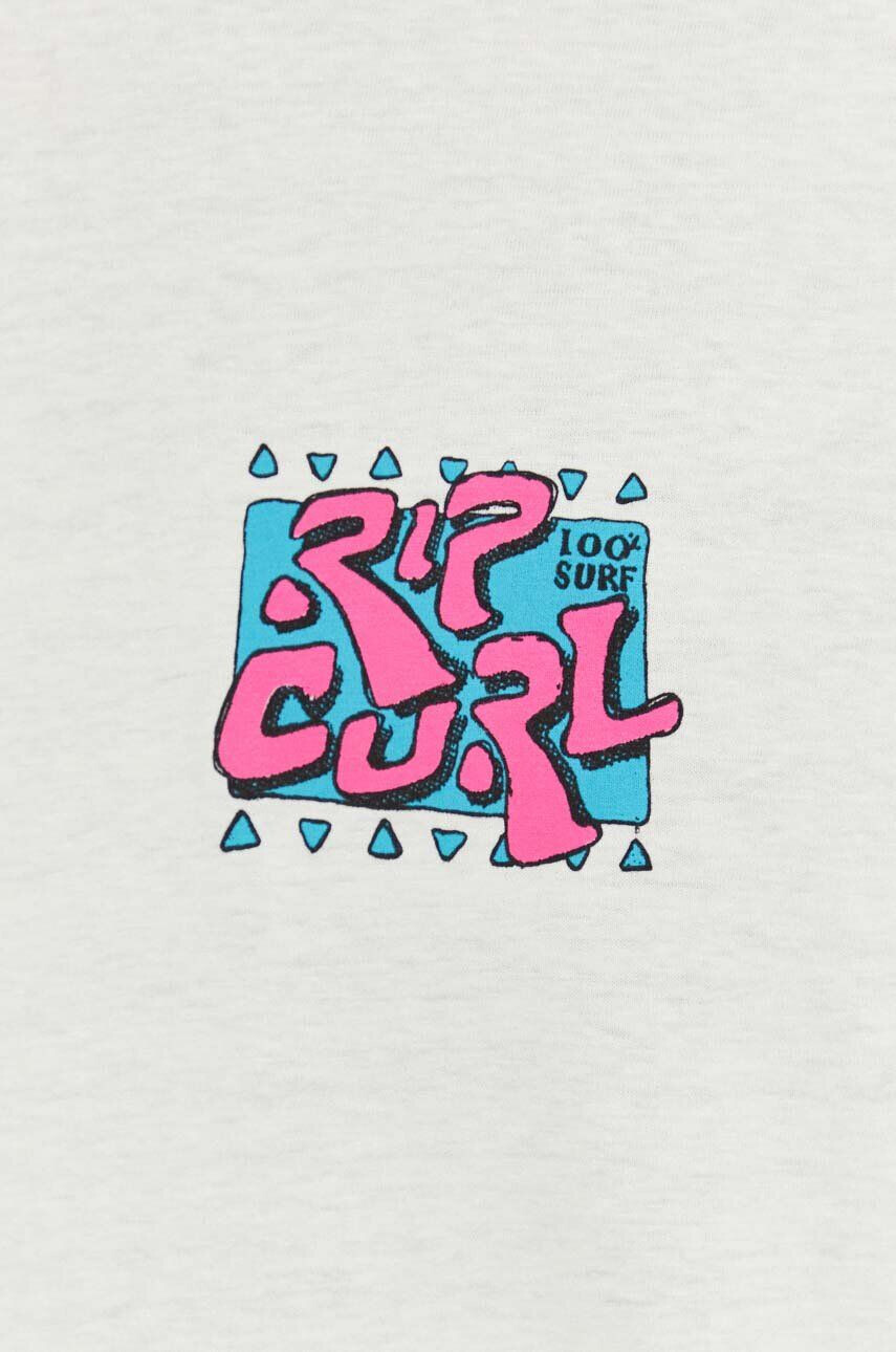 Rip Curl tricou din bumbac culoarea bej cu imprimeu - Pled.ro