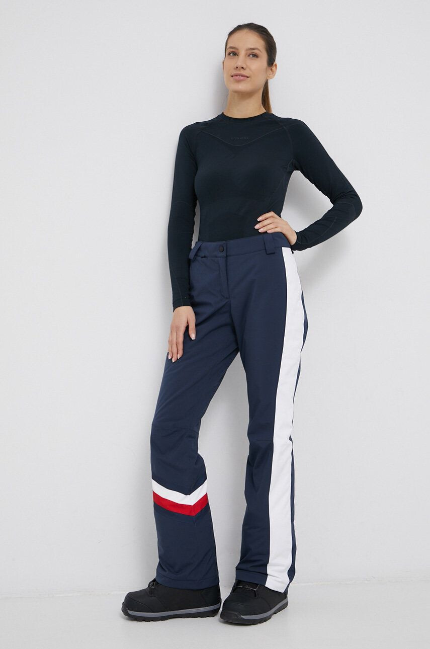 Rossignol pantaloni X Tommy Hilfiger femei culoarea albastru marin - Pled.ro