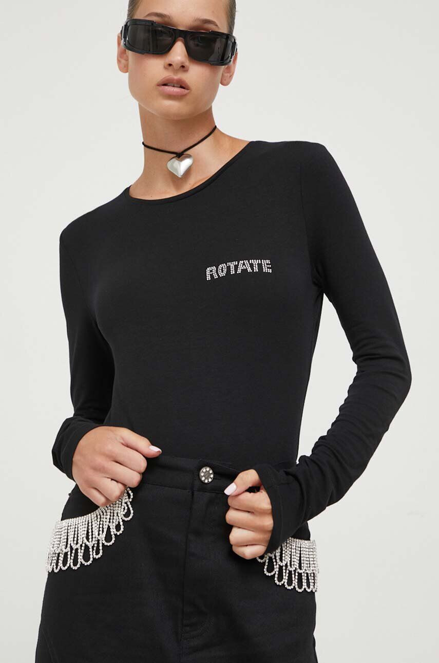 Rotate longsleeve femei culoarea negru - Pled.ro