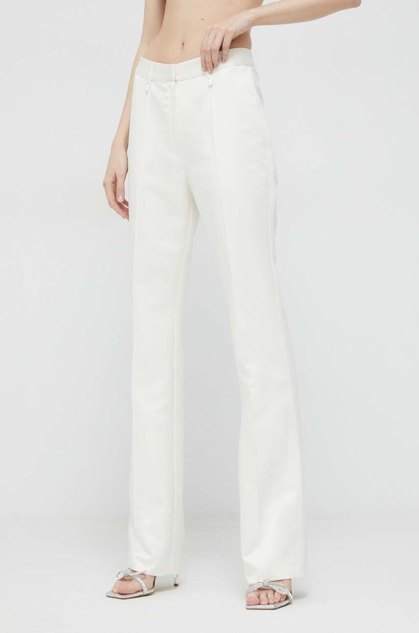 Rotate pantaloni femei culoarea bej drept high waist - Pled.ro