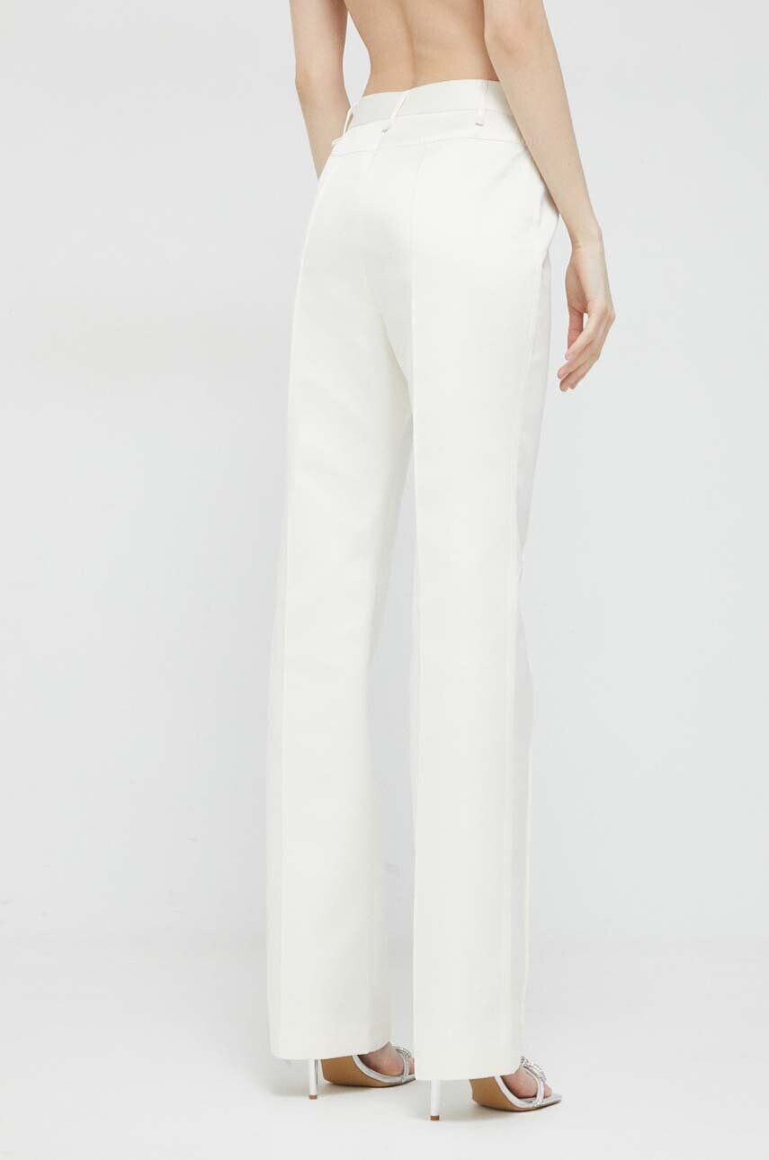 Rotate pantaloni femei culoarea bej drept high waist - Pled.ro