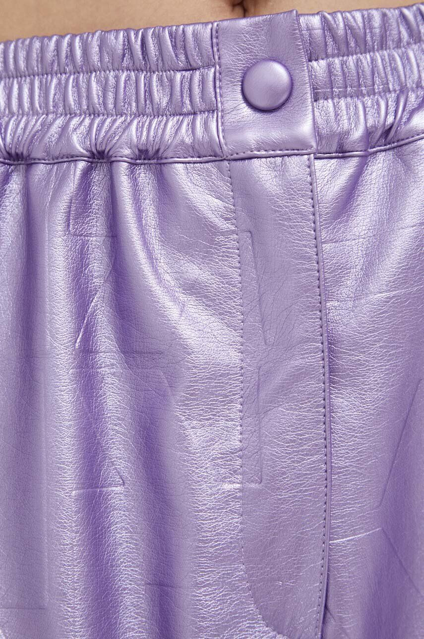 Rotate pantaloni scurti femei culoarea violet neted high waist - Pled.ro