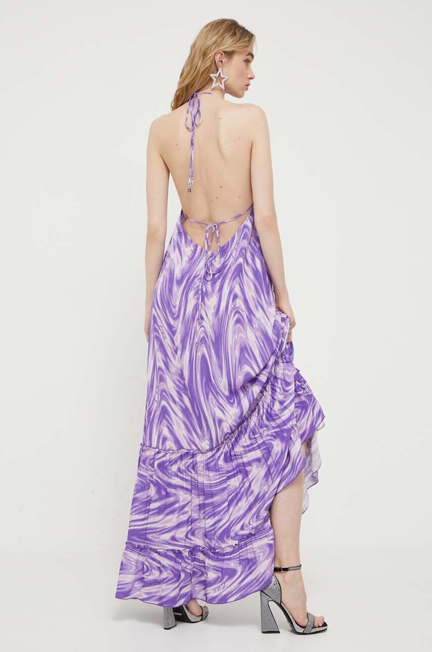 Rotate rochie culoarea violet maxi evazati - Pled.ro