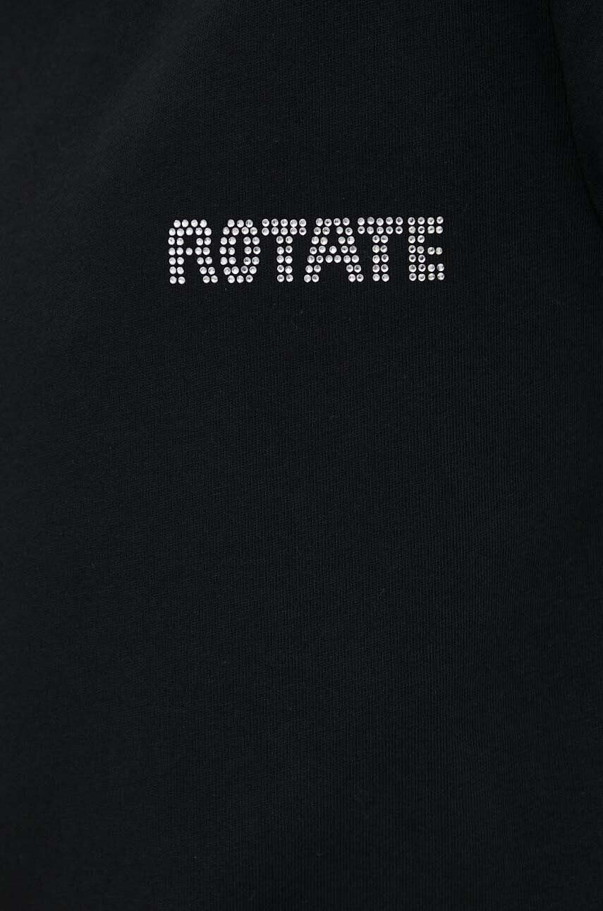 Rotate tricou din bumbac culoarea negru - Pled.ro