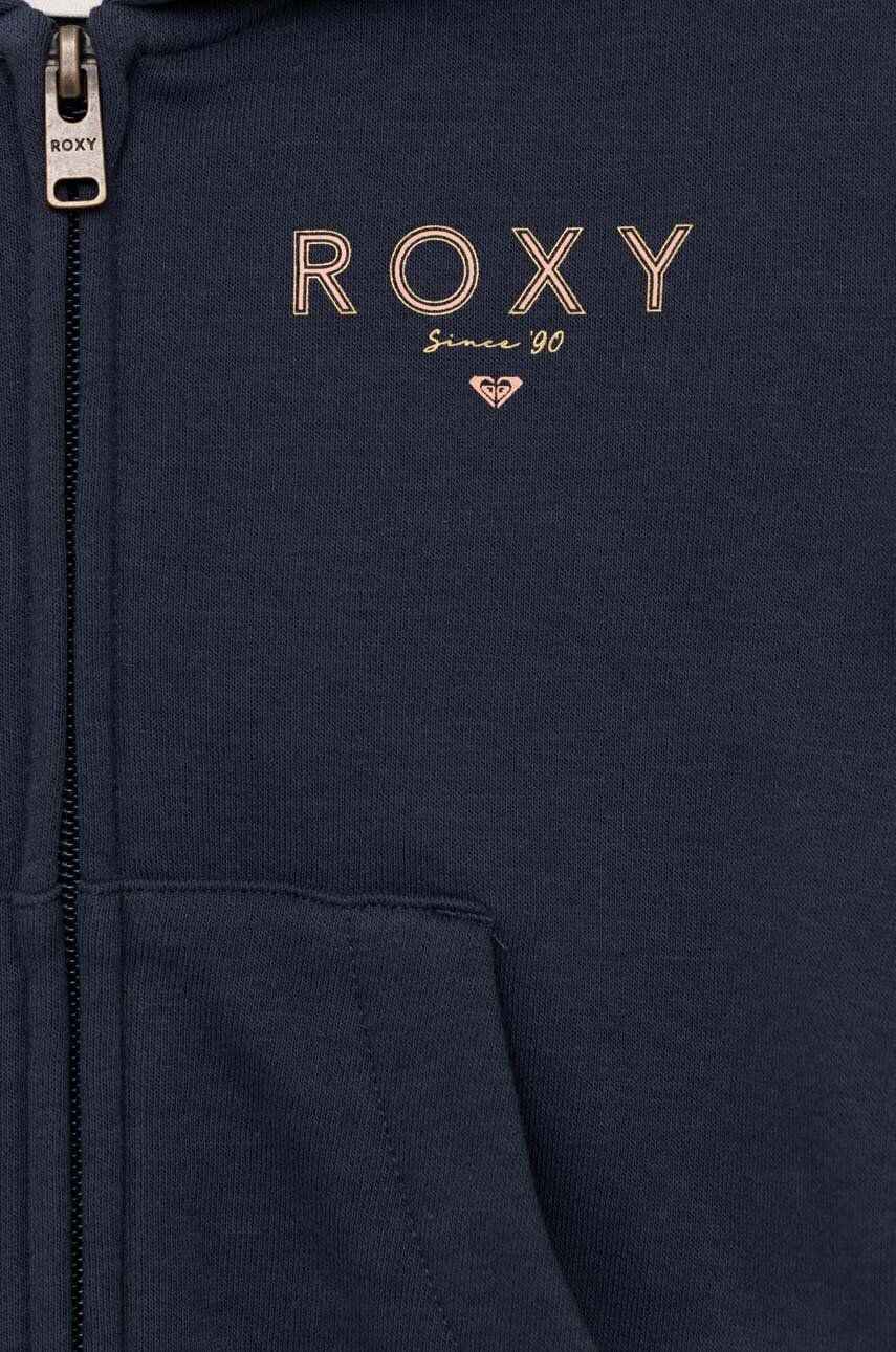 Roxy bluza copii culoarea albastru marin cu glugă neted - Pled.ro