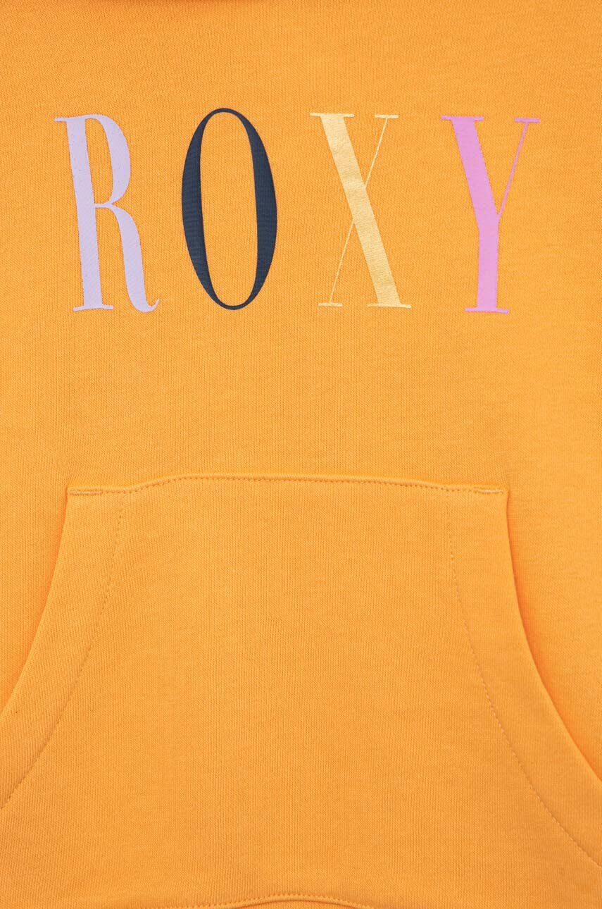 Roxy bluza copii culoarea portocaliu cu glugă cu imprimeu - Pled.ro