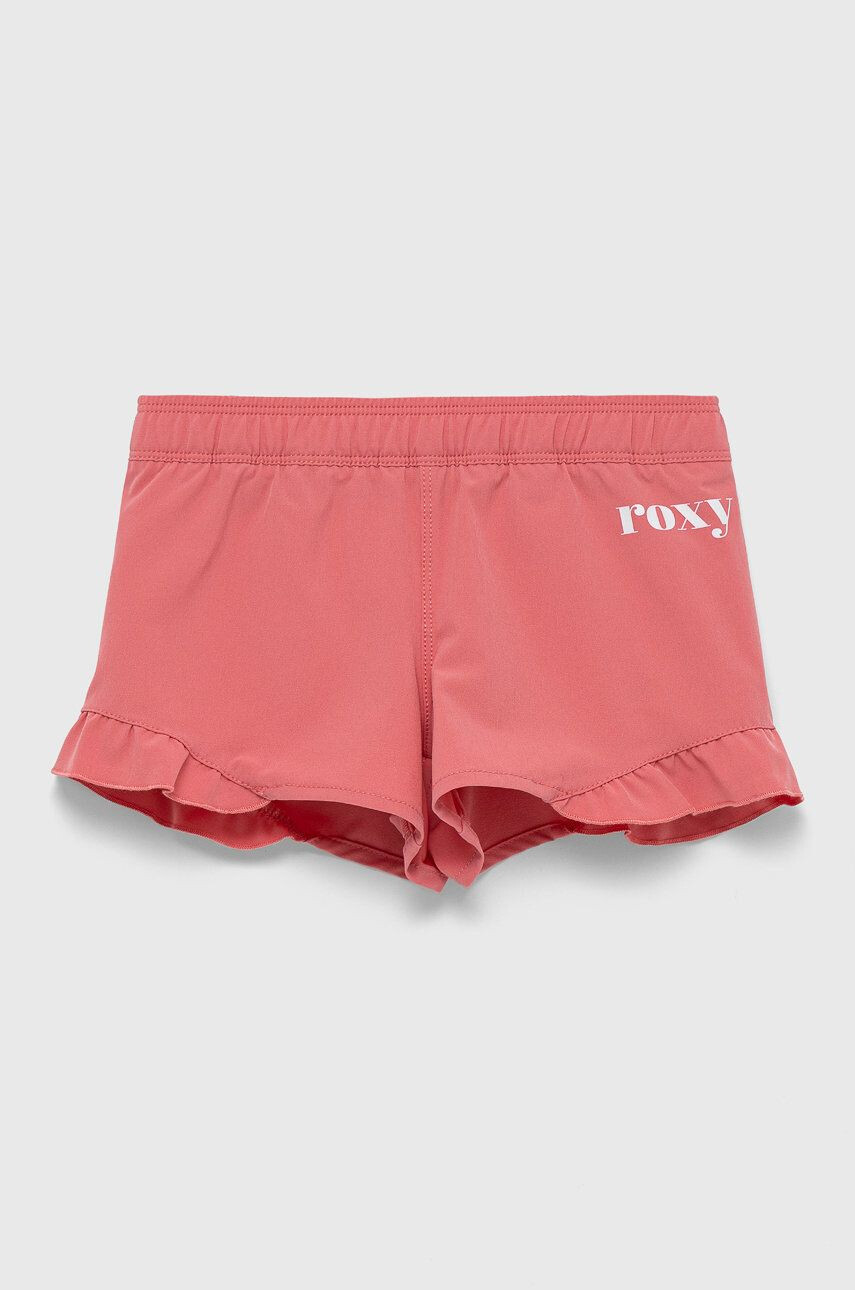 Roxy pantaloni scurti copii culoarea roz neted talie reglabila - Pled.ro