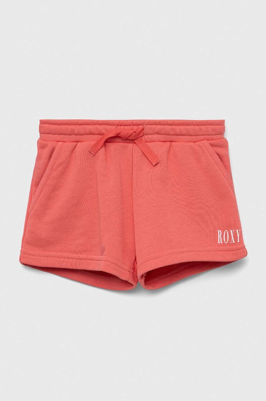 Roxy pantaloni scurti copii culoarea portocaliu neted talie reglabila - Pled.ro