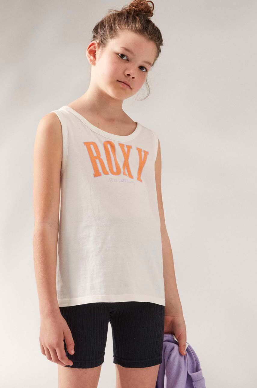 Roxy top din bumbac pentru copii culoarea alb - Pled.ro