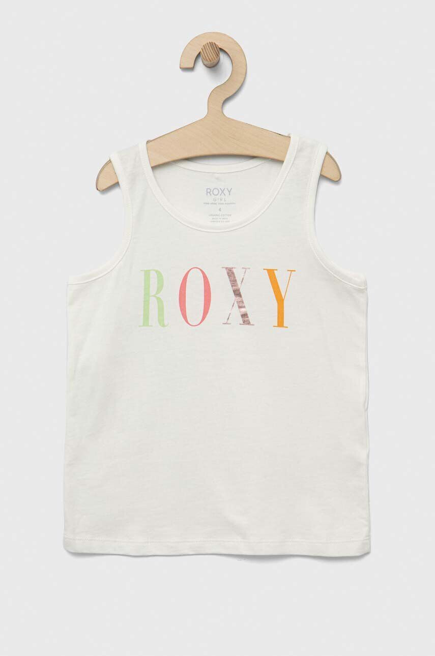 Roxy top din bumbac pentru copii culoarea alb - Pled.ro