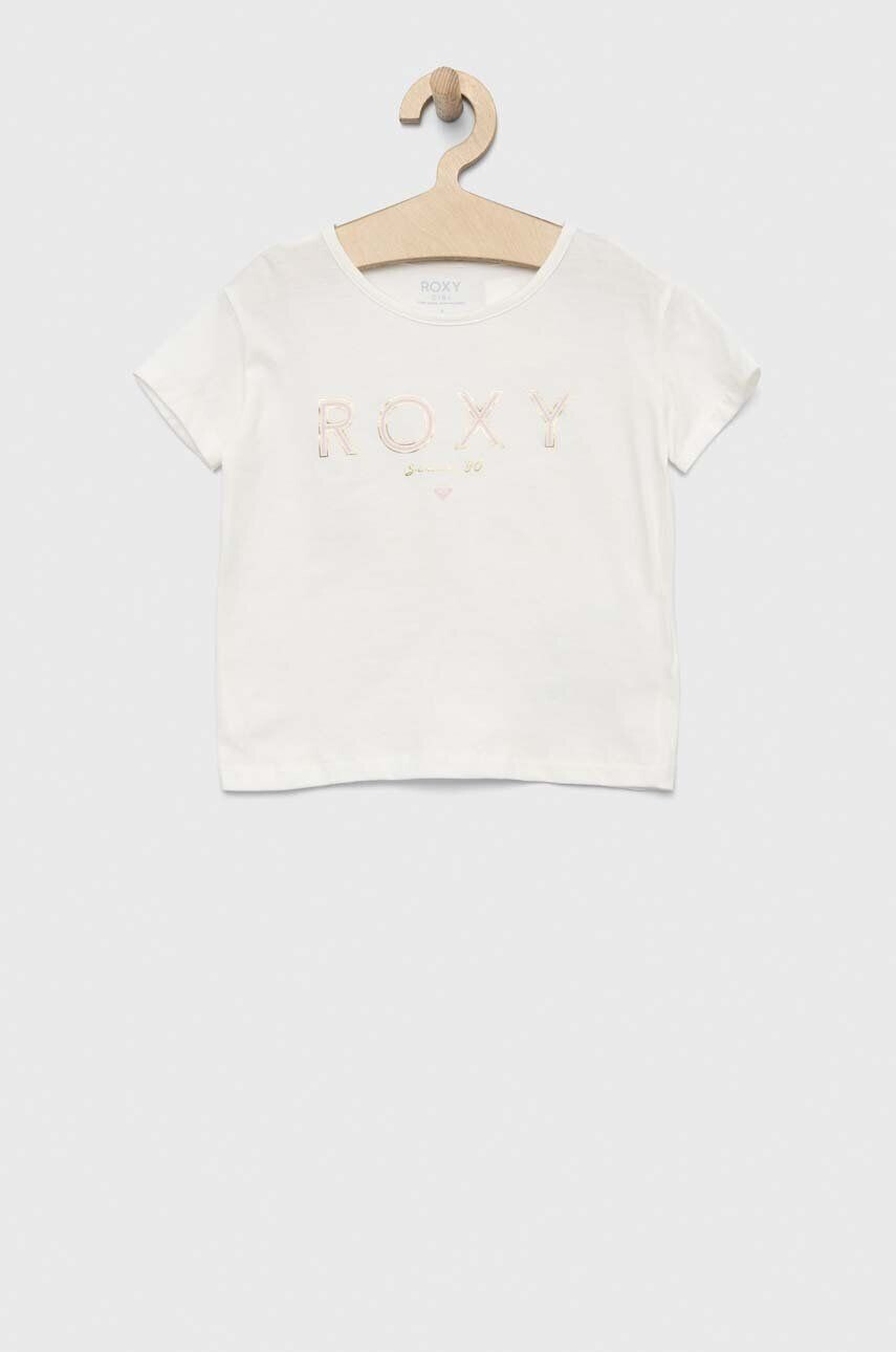 Roxy tricou de bumbac pentru copii culoarea alb - Pled.ro