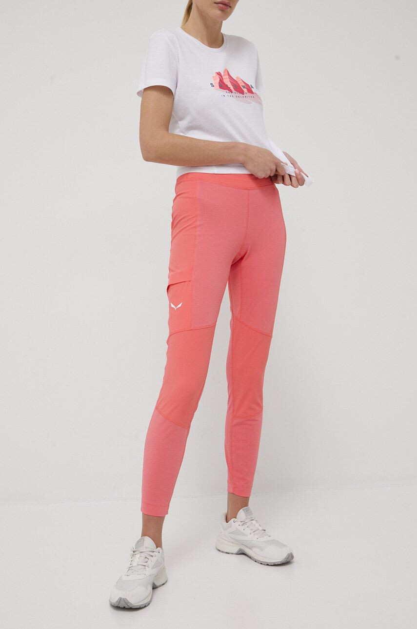 Salewa leggins sport Lavaredo femei culoarea roz - Pled.ro