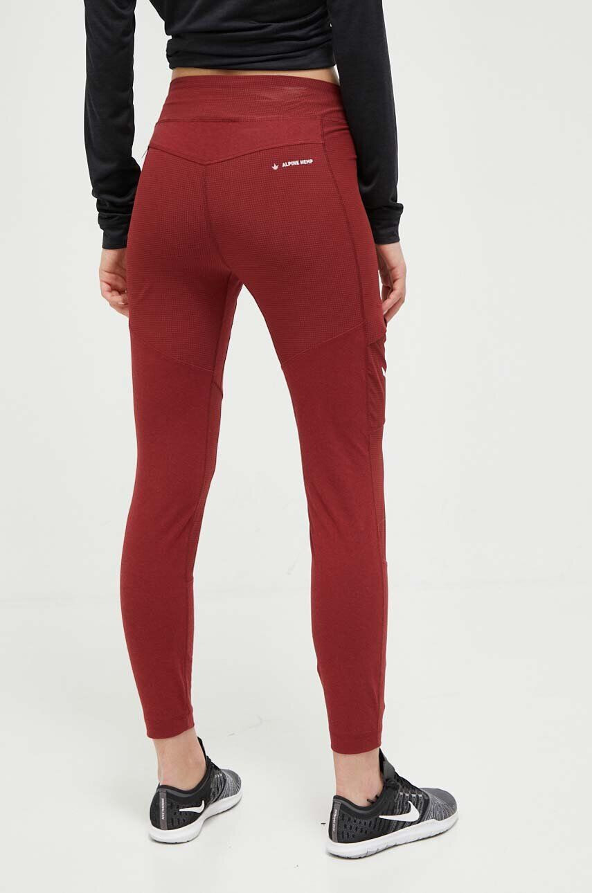 Salewa leggins sport Lavaredo femei culoarea bordo neted - Pled.ro