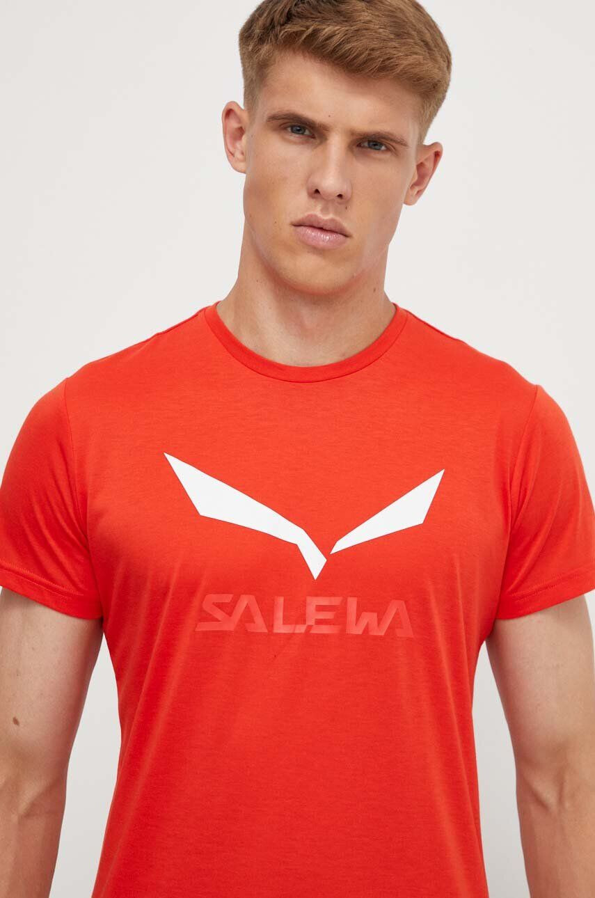 Salewa tricou sport Solidlogo culoarea rosu cu imprimeu - Pled.ro