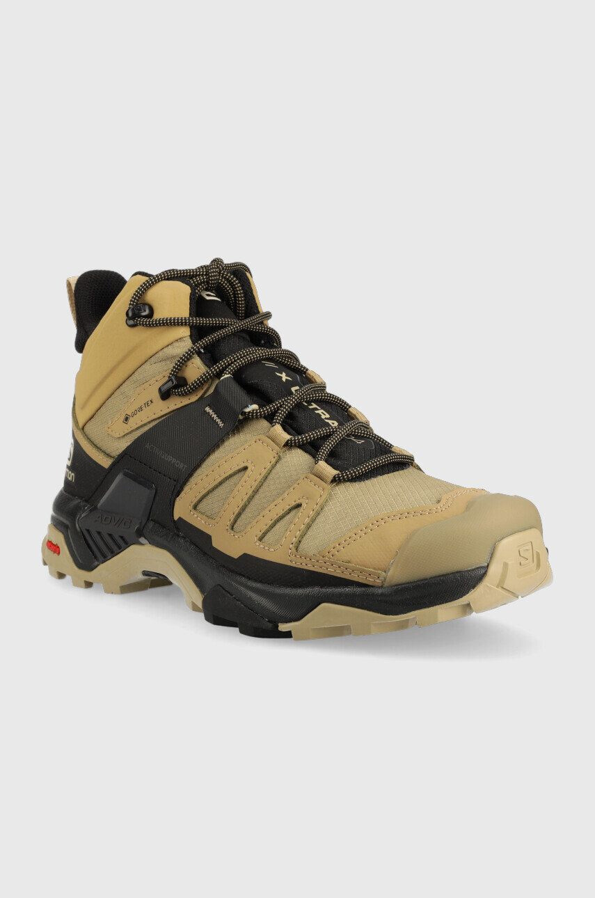 Salomon pantofi X Ultra 4 Mid GTX barbati culoarea bej - Pled.ro