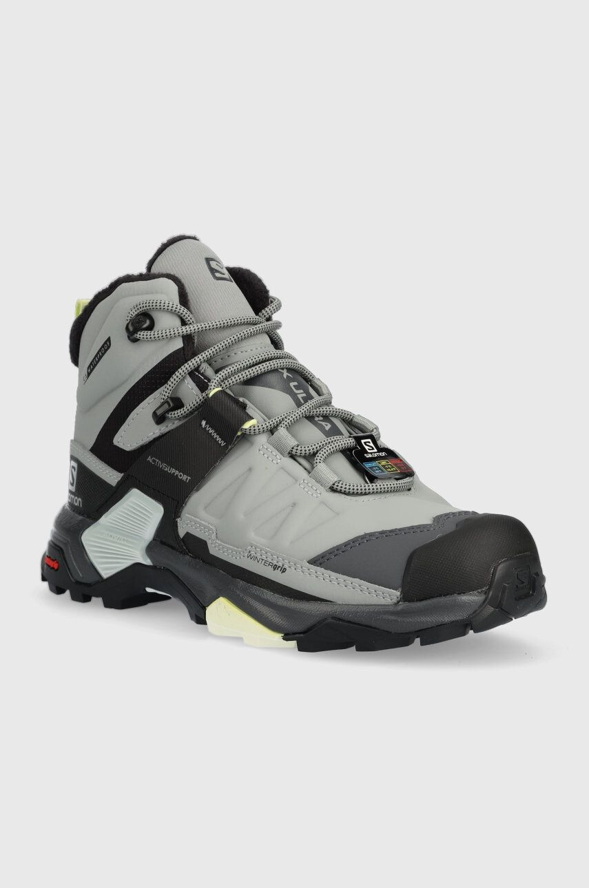 Salomon pantofi X Ultra 4 Mid Winter femei culoarea gri izolat - Pled.ro