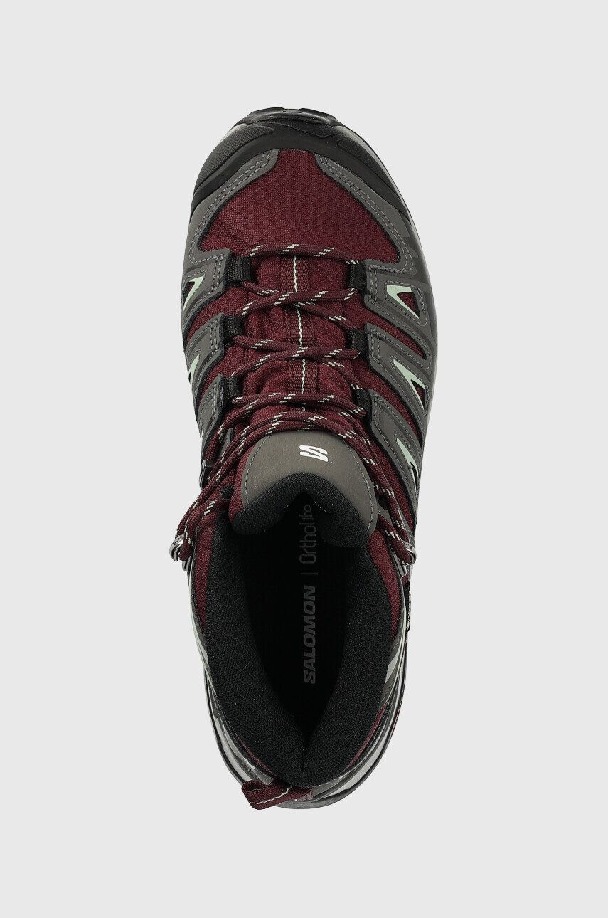 Salomon pantofi X Ultra Pioneer Mid GTX femei culoarea bordo - Pled.ro