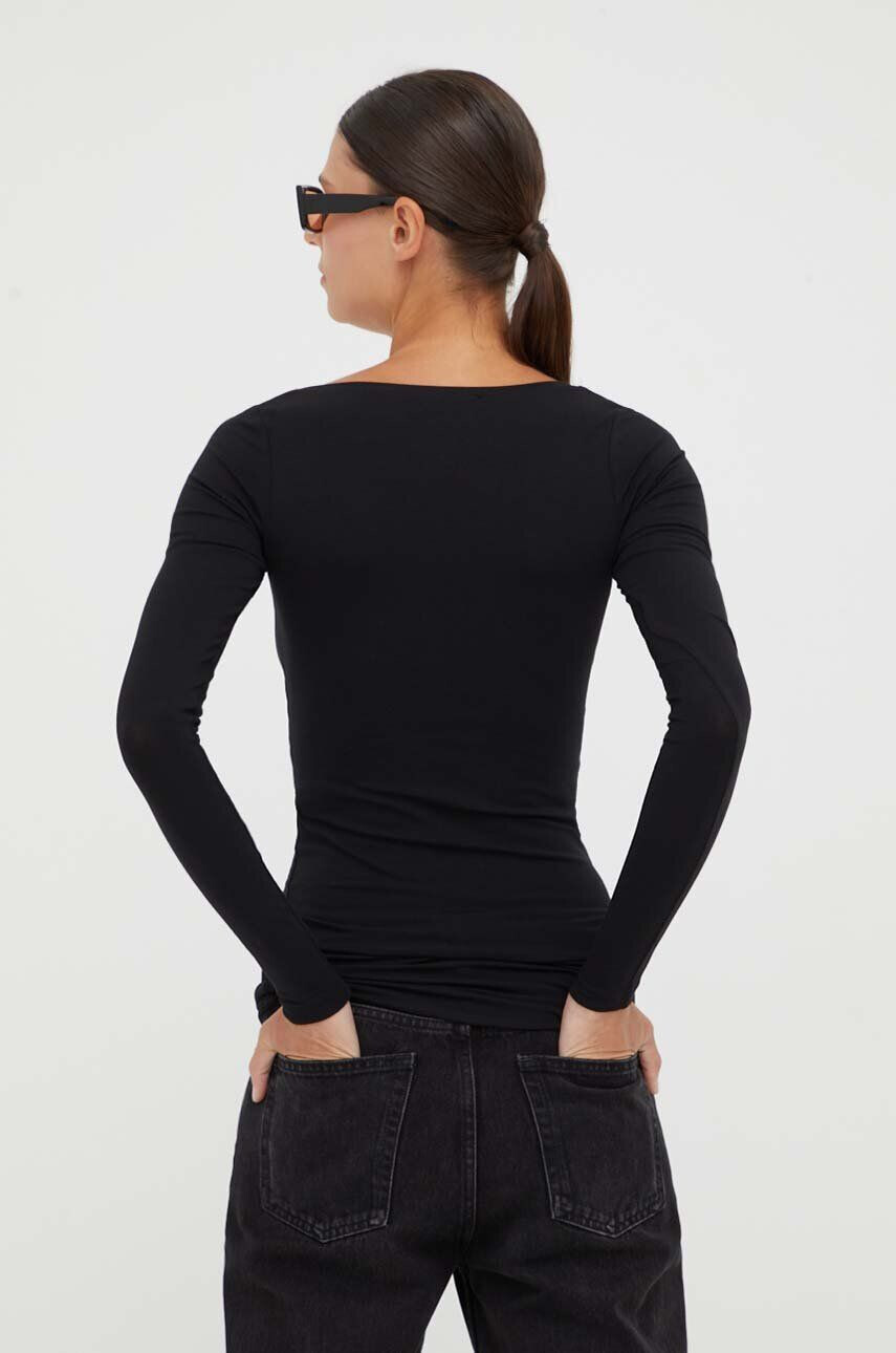 Samsoe Samsoe longsleeve femei culoarea negru - Pled.ro